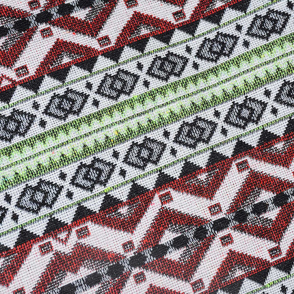 Lozenge Pattern Bohemian Style Canvas Backpack - Vintage Tribal Pattern Travel Bag with Leather Straps.