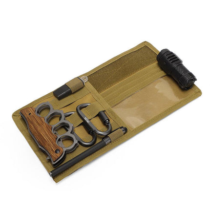 Black Car Sun Visor Organizer - Tactical Molle Storage Panel with Multi-Pocket Design.