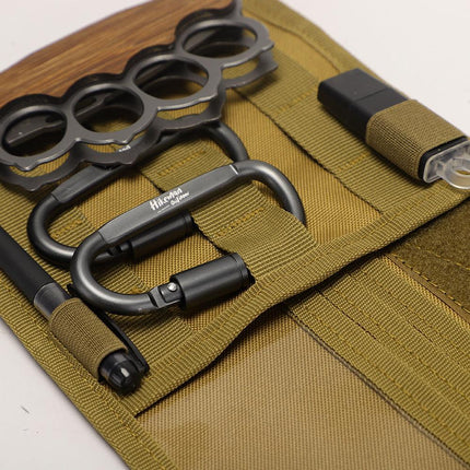 Black Car Sun Visor Organizer - Tactical Molle Storage Panel with Multi-Pocket Design.