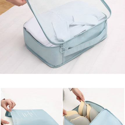 Pink Travel Packing Cube Set - 7-Piece Luggage Organizer for Clothes, Toiletries, and Accessories.