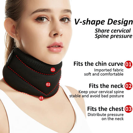 Adjustable Neck Brace with V-Shape Design – Cervical Spine Support for Pain Relief and Posture Correction.
