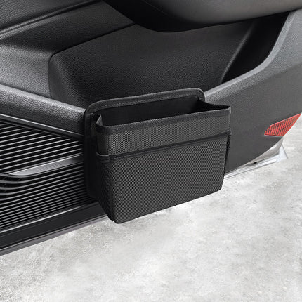 Grey Upgraded Waterproof Car Storage Bag - Multi-Position Hanging Organizer.