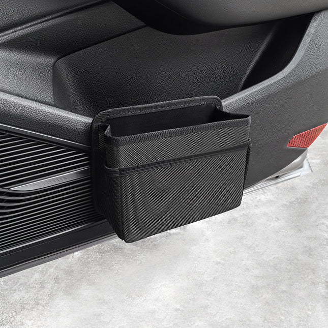 Grey Upgraded Waterproof Car Storage Bag - Multi-Position Hanging Organizer.