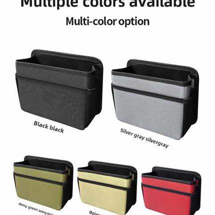 Grey Upgraded Waterproof Car Storage Bag - Multi-Position Hanging Organizer.