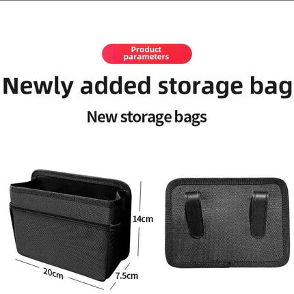 Grey Upgraded Waterproof Car Storage Bag - Multi-Position Hanging Organizer.