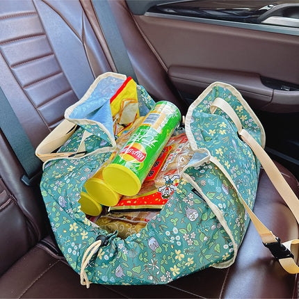 Nevy Blue Car Back Seat Organizer Hammock - Portable Storage Solution.