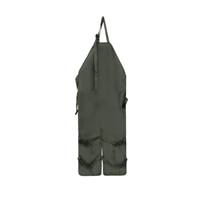 Khaki Pocket Heavy-Duty Gardening Apron with Adjustable Straps and Multi-Pocket Design.