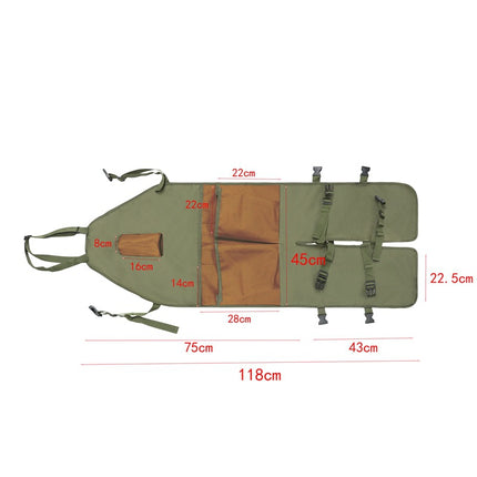 Khaki Pocket Heavy-Duty Gardening Apron with Adjustable Straps and Multi-Pocket Design.
