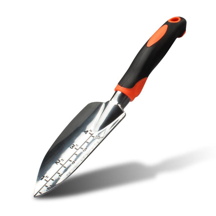 Orange 8-Piece Heavy-Duty Gardening Tool Set with Ergonomic Handles and Storage Bag.