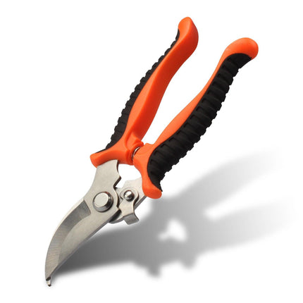 Orange 8-Piece Heavy-Duty Gardening Tool Set with Ergonomic Handles and Storage Bag.