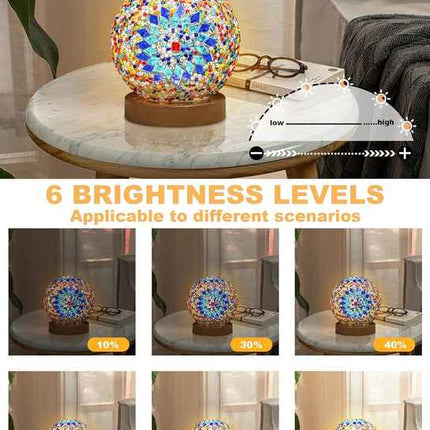 Wavy Blue Handmade Mosaic Glass Lamp - Vibrant Decorative Table Light.