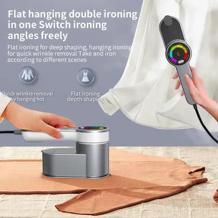 Yellow Portable Handheld Garment Steamer | Mini Steam Iron for Home & Dorm Use | Compact Clothes Steaming Iron.