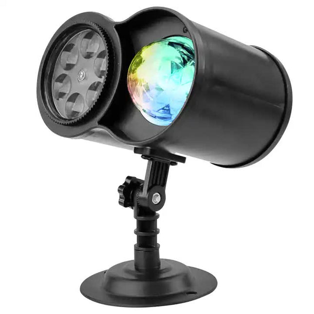 Bracket  Outdoor Waterproof Lawn Dual-Tube Projection Light – LED Halloween & Christmas Dynamic Water Ripple Animation, Replaceable 12 Slides, Stake or Stand Mountable.
