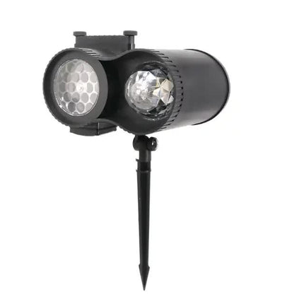 Ground Insert  Outdoor Waterproof Lawn Dual-Tube Projection Light - LED Halloween & Christmas Dynamic Water Ripple Animation, Replaceable 12 Slides, Stake or Stand Mountable.