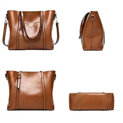 Light Blue Fashionable Soft Leather Women's Handbag, Large Capacity Shoulder & Crossbody Tote, Casual Bucket Bag.