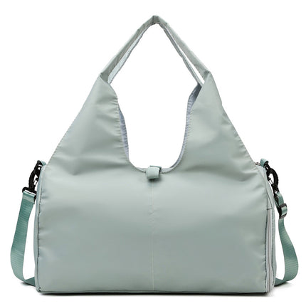 Light Green Oxford Fabric Women's Shoulder Bag, Large Capacity Yoga & Gym Bag with Separate Shoe Compartment - Stylish & Functional Sport Bag.