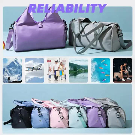 Light Green Oxford Fabric Women's Shoulder Bag, Large Capacity Yoga & Gym Bag with Separate Shoe Compartment - Stylish & Functional Sport Bag.