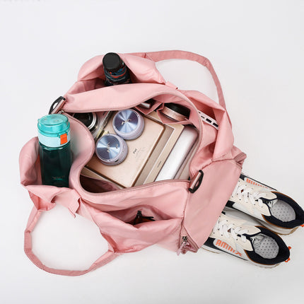 Light Green Oxford Fabric Women's Shoulder Bag, Large Capacity Yoga & Gym Bag with Separate Shoe Compartment - Stylish & Functional Sport Bag.
