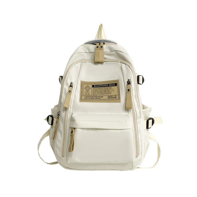 White Stylish and Simple Backpack for High School and College Students – Trendy Women’s Casual Backpack for Travel and Daily Use.