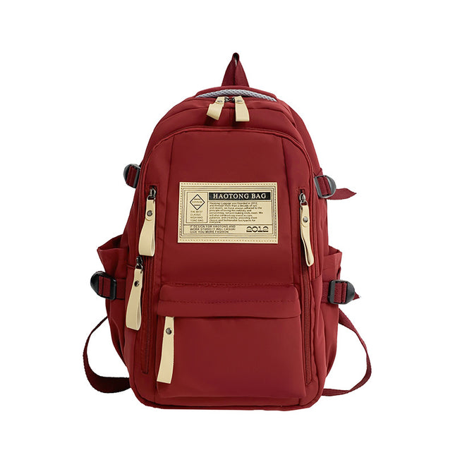 Red Stylish and Simple Backpack for High School and College Students – Trendy Women’s Casual Backpack for Travel and Daily Use.