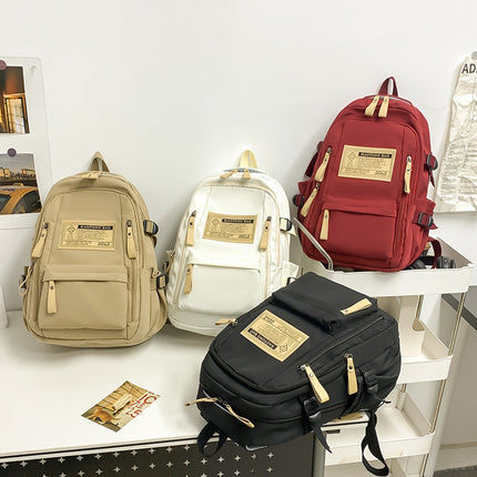 Red Stylish and Simple Backpack for High School and College Students – Trendy Women’s Casual Backpack for Travel and Daily Use.