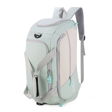 Light Green Large Capacity Travel Backpack - Multi-Function Carry-On Bag for Clothes, Luggage Storage, and Business Trips.