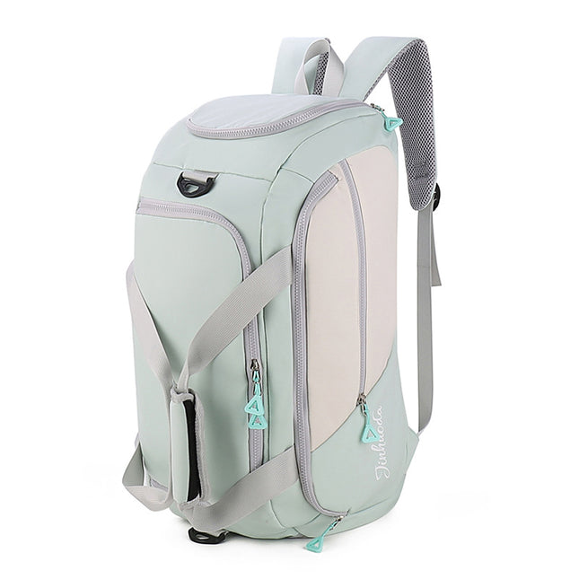 Light Green Large Capacity Travel Backpack - Multi-Function Carry-On Bag for Clothes, Luggage Storage, and Business Trips.