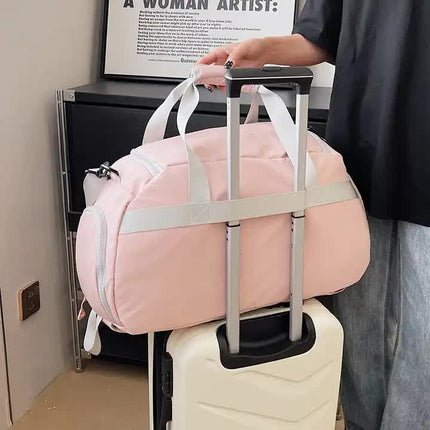 Light Green Large Capacity Travel Backpack - Multi-Function Carry-On Bag for Clothes, Luggage Storage, and Business Trips.