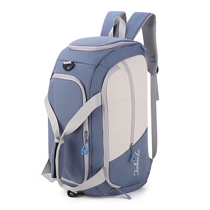 Blue Large Capacity Travel Backpack - Multi-Function Carry-On Bag for Clothes, Luggage Storage, and Business Trips.
