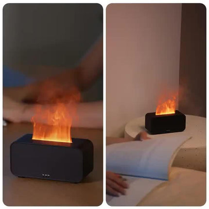 White Timing Simulation Aroma Diffuser Usb Household Flame Humidifier Aromatherapy Machine Spray Air Flame Humidifier Diffuser.