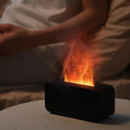 White Timing Simulation Aroma Diffuser Usb Household Flame Humidifier Aromatherapy Machine Spray Air Flame Humidifier Diffuser.