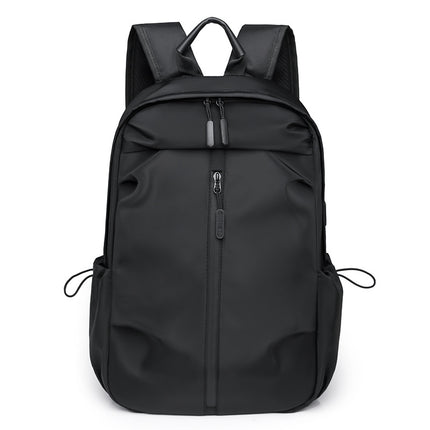 Black Casual Korean Style Backpack – Versatile Laptop Bag for Students, Business, and Travel – Fashionable and Practical.