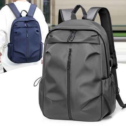 Black Casual Korean Style Backpack – Versatile Laptop Bag for Students, Business, and Travel – Fashionable and Practical.