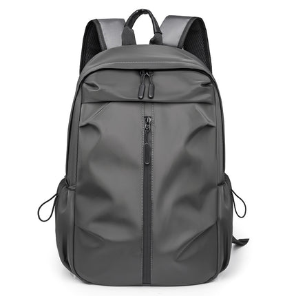 Grey Casual Korean Style Backpack - Versatile Laptop Bag for Students, Business, and Travel - Fashionable and Practical.
