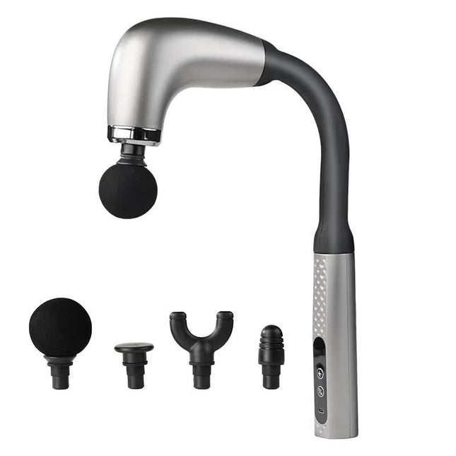Silver Electric Elbow Fascia Gun for Body/Head Relief Portable Silent Body Fatigue Reliever Hot Selling Massager.