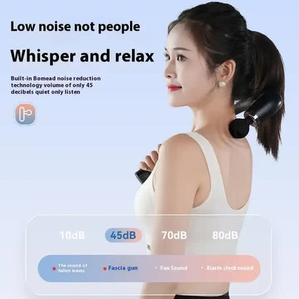 Silver Electric Elbow Fascia Gun for Body/Head Relief Portable Silent Body Fatigue Reliever Hot Selling Massager.