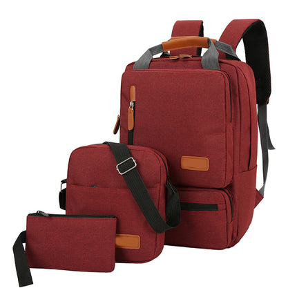 Red 3-Piece Backpack Set – Men’s & Women’s Student Travel Backpack, Casual Backpack, Laptop Bag, Notebook Bag, Computer Bag.