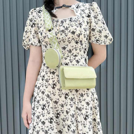 Brown 2-piece combination new mobile phone shoulder bag niche design one-shoulder messenger bag mobile phone bag multi-function wide shoulder strap mother-and-child bag.