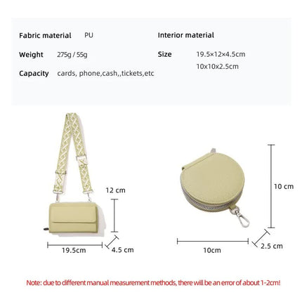 Brown 2-piece combination new mobile phone shoulder bag niche design one-shoulder messenger bag mobile phone bag multi-function wide shoulder strap mother-and-child bag.