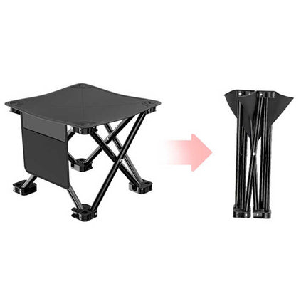 23*28cm Black Outdoor Folding Stool - Lightweight Portable Picnic Chair, Fishing Chair, Camping Seat, and Collapsible Bench for Outdoor Activities.