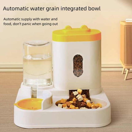 Pink Automatic Pet Feeder and Water Dispenser - Smart Dog Bowl & Cat Feeder, Universal Pet Feeding Station, Electric Pet Water Fountain.