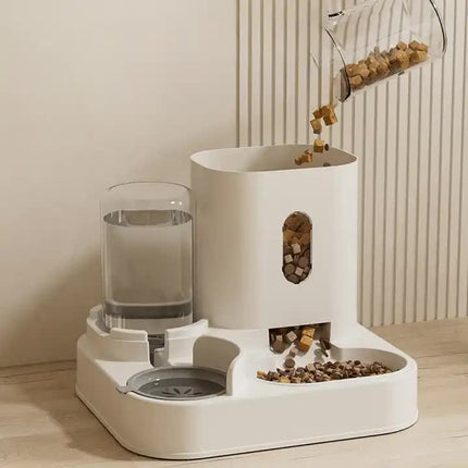 Pink Automatic Pet Feeder and Water Dispenser - Smart Dog Bowl & Cat Feeder, Universal Pet Feeding Station, Electric Pet Water Fountain.