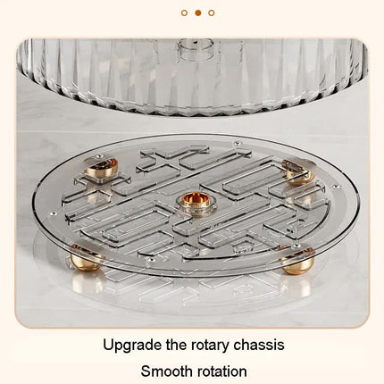 Transparent Luxury Rotating Storage Rack – Transparent Spice Organizer & Condiment Holder for Kitchen and Living Room, Desktop Rotating Tray for Efficient Storage.