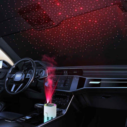 Pink Starry Sky Projection Humidifier – USB Ultrasonic Car and Home Air Humidifier, Mist Diffuser for Hydration.
