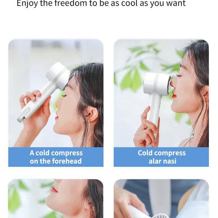 Black Outdoor Handheld Cooling Fan - Mini Macaron Portable Desk Fan with Carabiner, Ideal for Home, Travel, and Hiking.