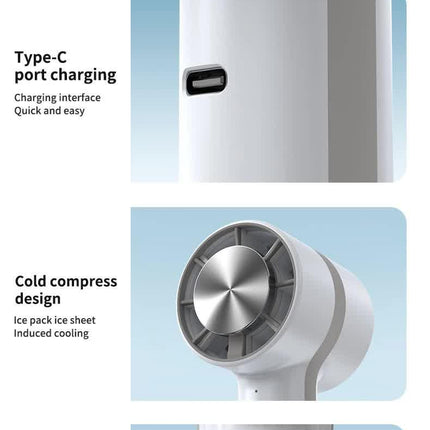 Black Outdoor Handheld Cooling Fan - Mini Macaron Portable Desk Fan with Carabiner, Ideal for Home, Travel, and Hiking.