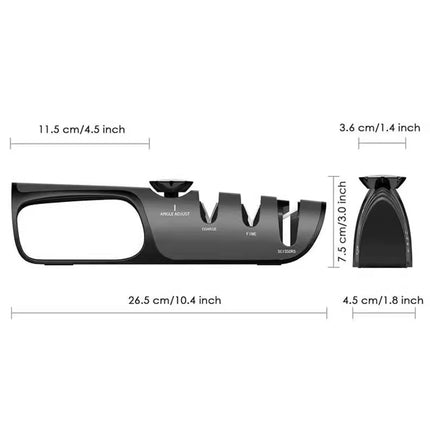 Adjustable Multi-Functional Knife Sharpener with Angle Control for Kitchen Tools, Scissors, and Blades.