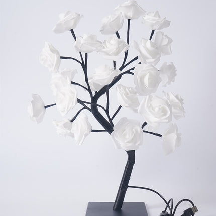 LED Rose Flower Tree Light with Detachable Base and USB Switch – Decorative Night Light for Home Décor.