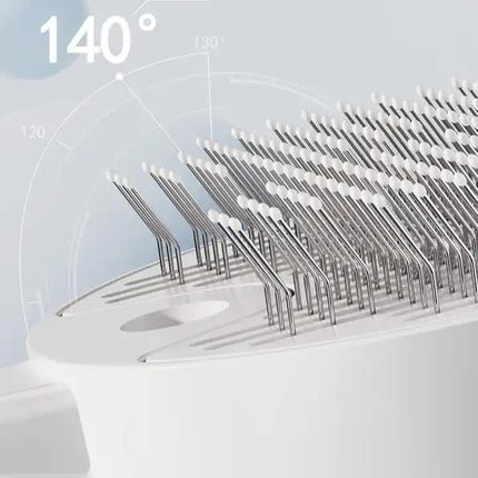 White Pet Grooming Spray and Massage Brush | One-Click Hair Removal Comb for Cats & Dogs | UV Sterilization for Mites Control.