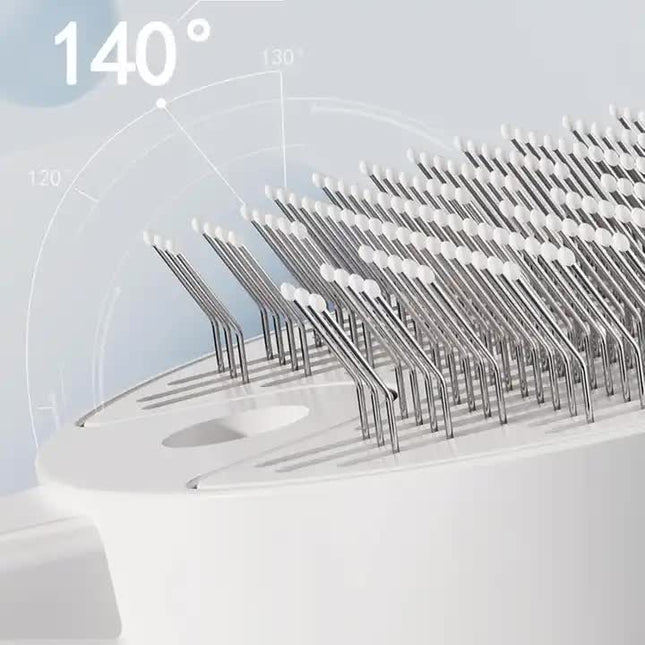 White Pet Grooming Spray and Massage Brush | One-Click Hair Removal Comb for Cats & Dogs | UV Sterilization for Mites Control.